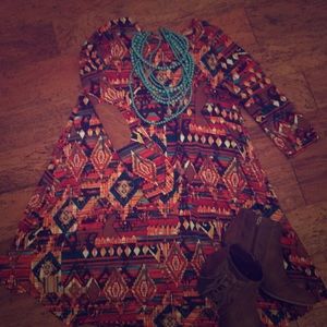 Long sleeve swing dress